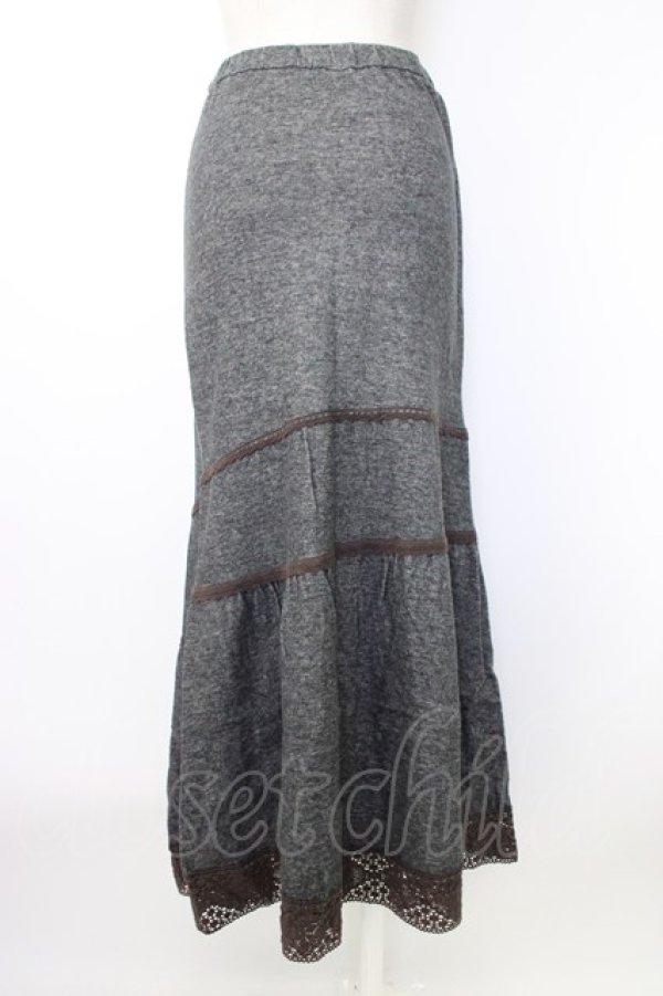画像2: INGEBORG / レース配色カットスカート  グレー T-26-02-20-031-LO-SK-OW-ZT (2)