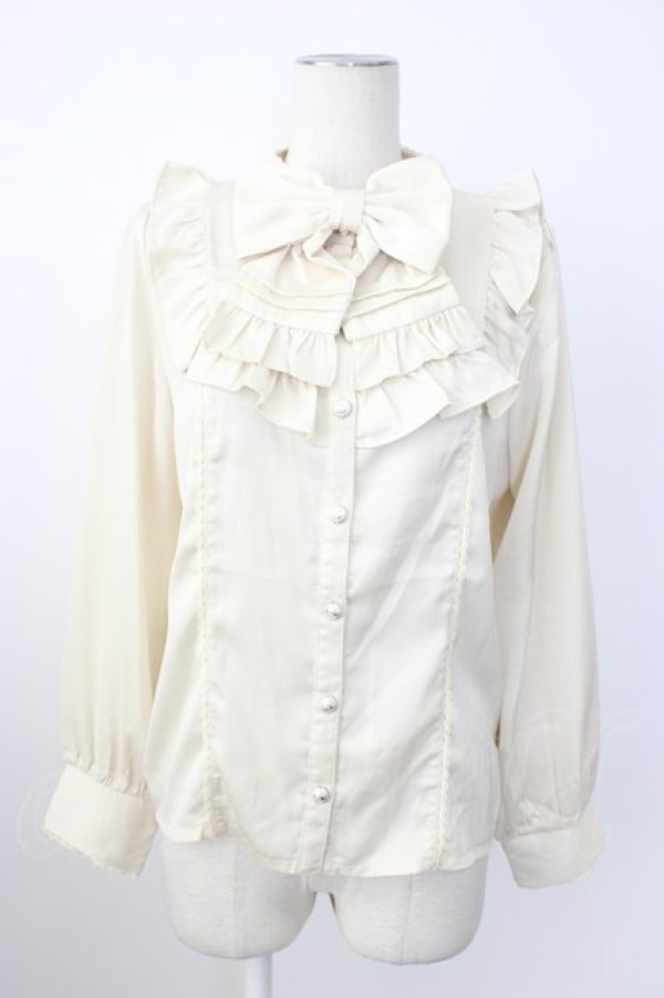 画像1: axes femme kawaii / ヴィンテージサテンブラウス M 生成り T-26-02-20-004-AX-BL-SA-ZT (1)