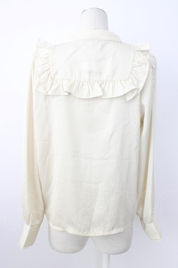 画像2: axes femme kawaii / ヴィンテージサテンブラウス M 生成り T-26-02-20-004-AX-BL-SA-ZT (2)