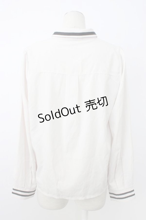 画像2: axes femme / ミリタリー風ブラウス  アイボリーＸ黒 T-26-02-20-005-AX-BL-SA-ZT (2)