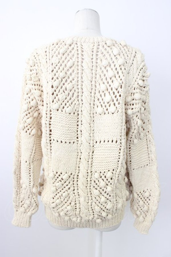 画像2: PINK HOUSE / ぽんぽん使いニットカーディガン  ベージュ T-26-02-20-007-LO-TO-OW-ZT (2)