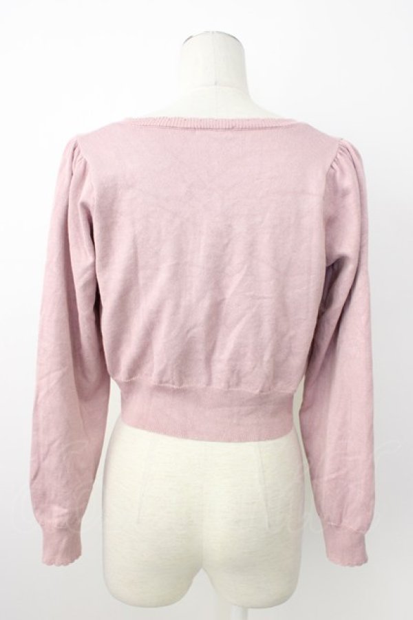 画像2: axes femme kawaii / メルティハートショートカーディガン  ピンク T-26-02-20-008-AX-TO-SA-ZT (2)