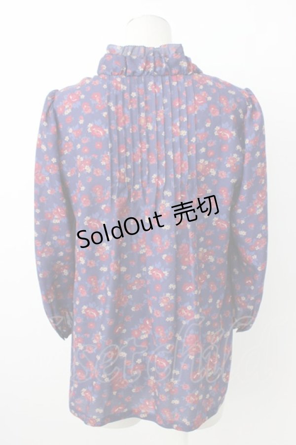 画像2: Jane Marple Dans Le Salon / フラワー総柄ブラウス  青 T-26-02-20-009-JM-SK-SA-ZT (2)