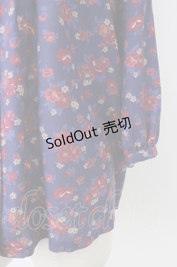 画像3: Jane Marple Dans Le Salon / フラワー総柄ブラウス  青 T-26-02-20-009-JM-SK-SA-ZT (3)