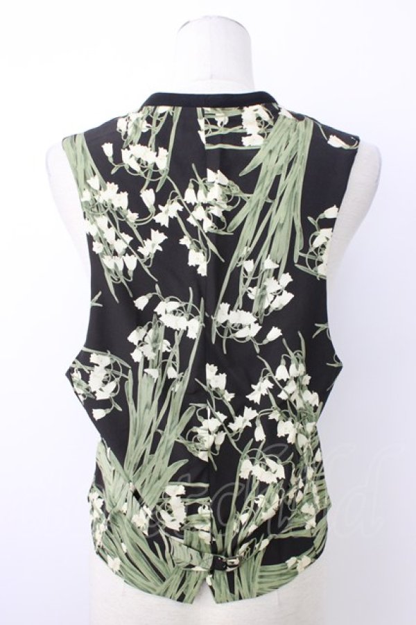 画像2: INGEBORG / 鈴蘭柄切り替えベスト  クロ T-26-02-20-011-LO-TO-OW-ZT (2)