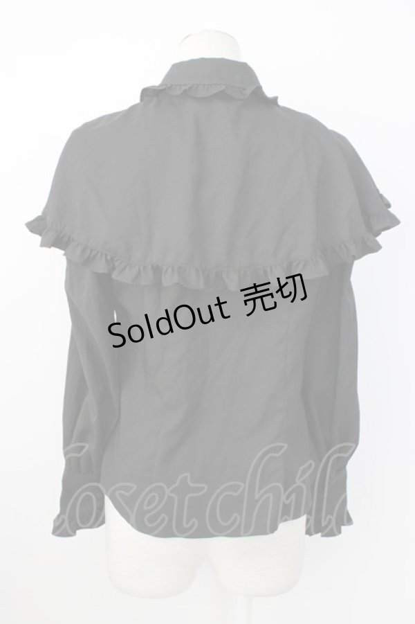 画像2: axes femme kawaii / 刺繍入りケープ付き2wayブラウス  黒 T-26-02-20-012-AX-BL-SA-ZT (2)