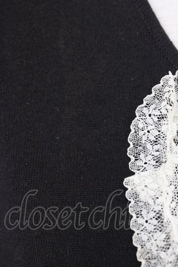 画像3: INGEBORG / ドットチュール使いカーディガン  クロ T-26-02-20-013-LO-TO-OW-ZT (3)