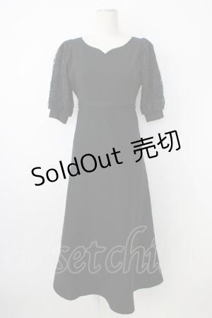 画像: MISCH MASCH / レース袖Aラインワンピース F 黒 T-26-02-20-018-PU-OP-SA-ZT551