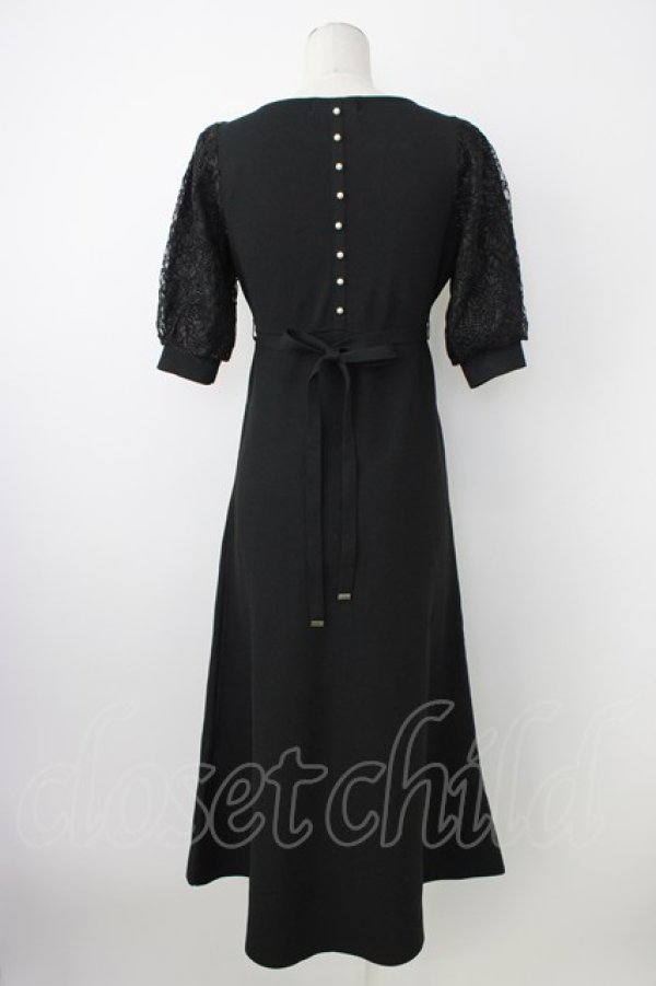 画像2: MISCH MASCH / レース袖Aラインワンピース F 黒 T-26-02-20-018-PU-OP-SA-ZT (2)