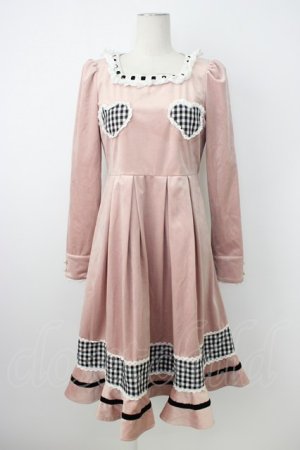 画像: Lolime by mellfy memory / Pretty Heartsベロアワンピース M ピンク T-26-02-20-020-GO-OP-SA-ZT