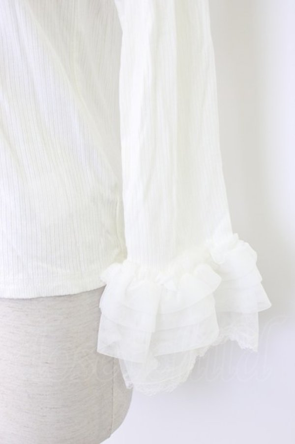 画像4: axes femme / チュールフリルリブプルオーバー  白 T-26-02-20-002-AX-TO-SA-ZT (4)