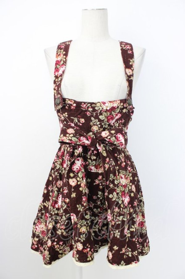 画像1: Ank Rouge / 薔薇柄コーデュロイサススカート M ブラウン T-26-02-20-021-CA-PA-SA-ZT (1)