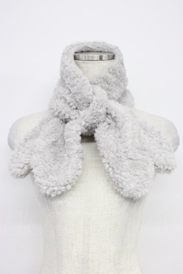 画像1: F i.n.t / リボンタイフェイクボアティペット  グレー T-26-02-21-001-0-ZA-IG-ZT (1)