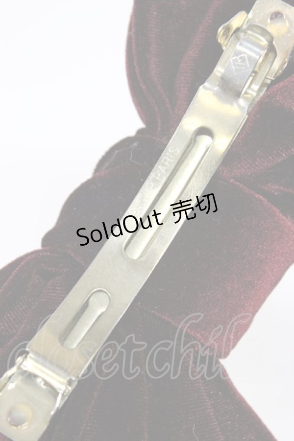 画像3: Fi.n.t / ベロアビッグリボンバレッタ  ワイン T-26-02-21-027-CA-AC-OW-ZT (3)