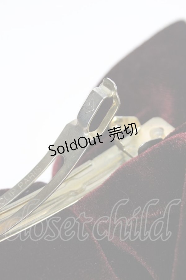 画像4: Fi.n.t / ベロアビッグリボンバレッタ  ワイン T-26-02-21-027-CA-AC-OW-ZT (4)