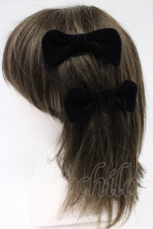 画像: Fi.n.t / プチベロアコウモリリボンクリップセット  クロ T-26-02-21-033-CA-AC-OW-ZT