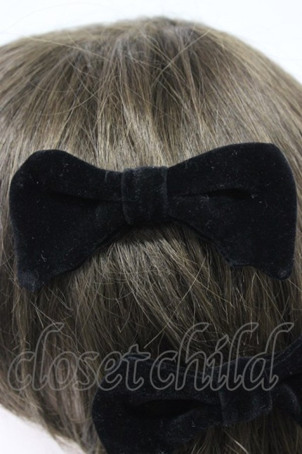 画像2: Fi.n.t / プチベロアコウモリリボンクリップセット  クロ T-26-02-21-033-CA-AC-OW-ZT (2)