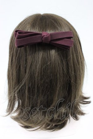 画像: Fi.n.t / ミルフィーユリボンバレッタ  ワイン T-26-02-21-036-CA-AC-OW-ZT