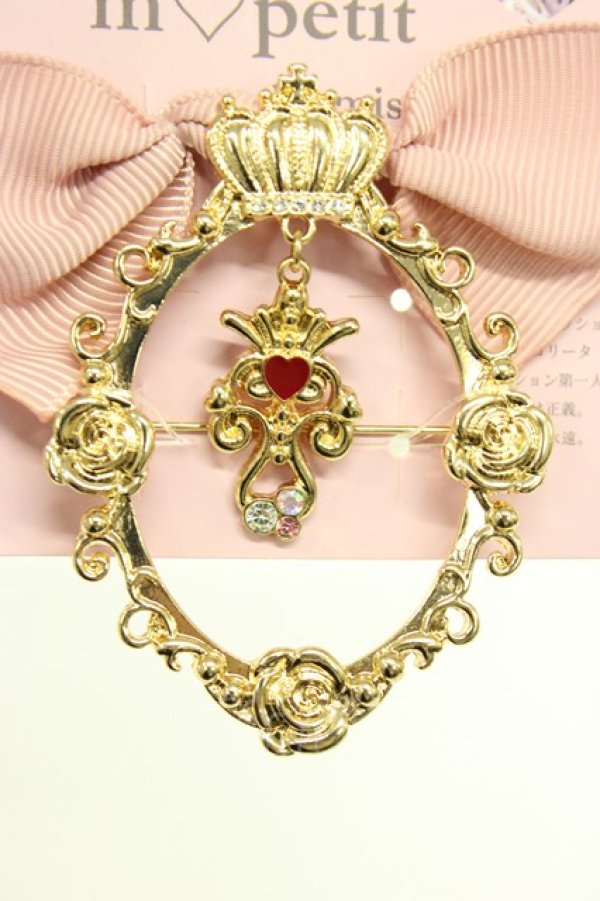 画像3: m petit by misako / AMクラウンビジューブローチ  ゴールド T-26-02-21-010-LO-AC-OW-ZT (3)