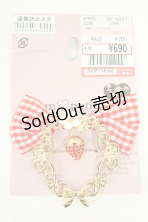 画像: m petit by misako / AMイチゴビジューブローチ  ゴールド T-26-02-21-011-0-AC-OW-ZT633-F002