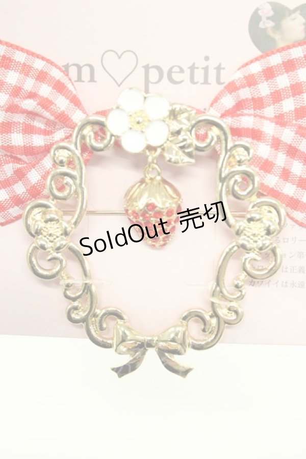 画像3: m petit by misako / AMイチゴビジューブローチ  ゴールド T-26-02-21-011-0-AC-OW-ZT633-F002 (3)