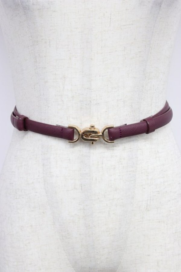 画像1: F i.n.t / Uバックルベルト  ワイン T-26-02-21-003-0-ZA-OW-ZT (1)