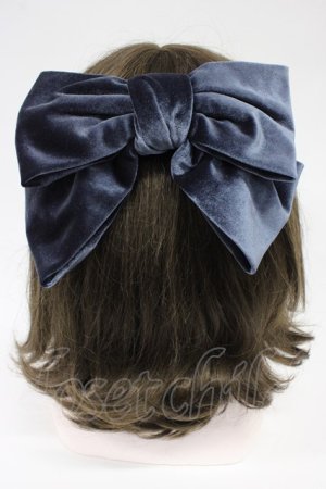 画像: Fi.n.t / ベロアビッグリボンバレッタ  ブルー T-26-02-21-026-CA-AC-OW-ZT