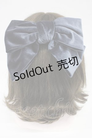 画像: Fi.n.t / ベロアビッグリボンバレッタ  ブルー T-26-02-21-026-CA-AC-OW-ZT633-F001