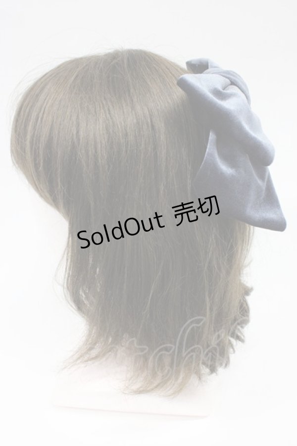 画像2: Fi.n.t / ベロアビッグリボンバレッタ  ブルー T-26-02-21-026-CA-AC-OW-ZT633-F001 (2)