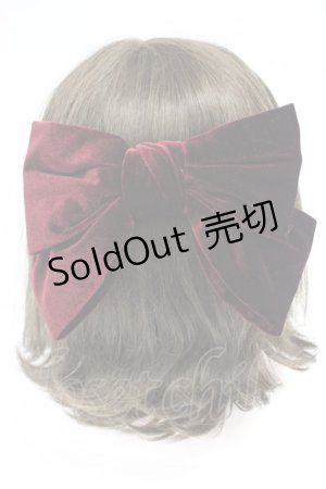 画像: Fi.n.t / ベロアビッグリボンバレッタ  ワイン T-26-02-21-027-CA-AC-OW-ZT