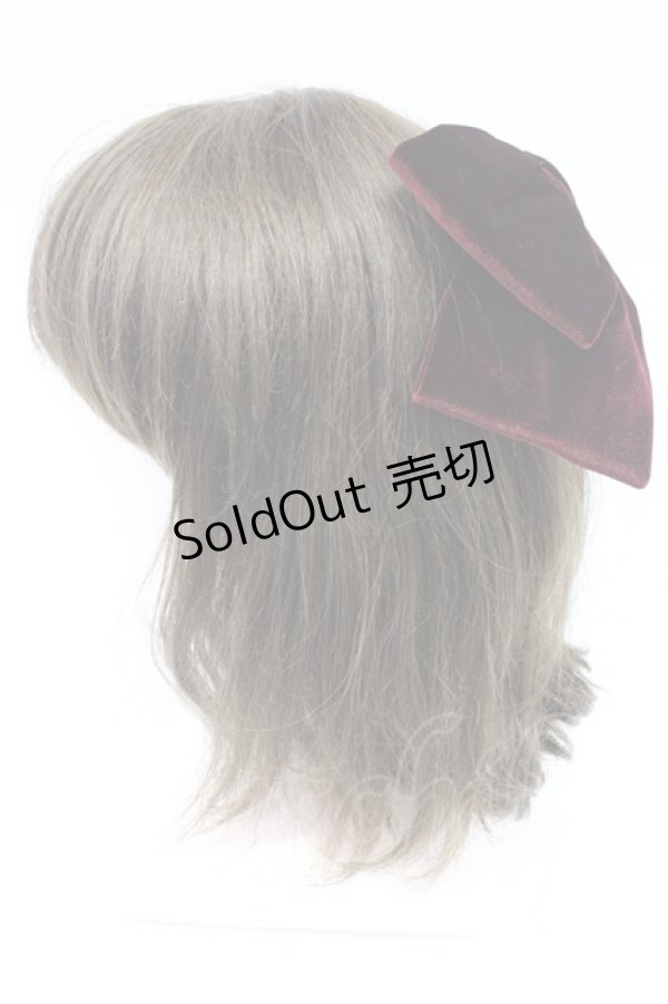 画像2: Fi.n.t / ベロアビッグリボンバレッタ  ワイン T-26-02-21-027-CA-AC-OW-ZT (2)