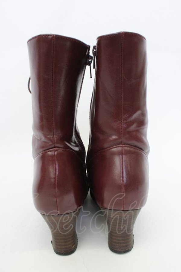 画像2: an another angelus / 細レースアップブーツ L ボルドー T-26-02-23-023-CA-SH-SA-ZT (2)