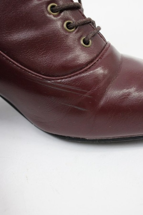 画像6: an another angelus / 細レースアップブーツ L ボルドー T-26-02-23-023-CA-SH-SA-ZT (6)