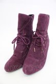 画像1: an another angelus / プチレースアップスウェードブーツ  パープル T-26-02-23-024-CA-SH-SA-ZT (1)