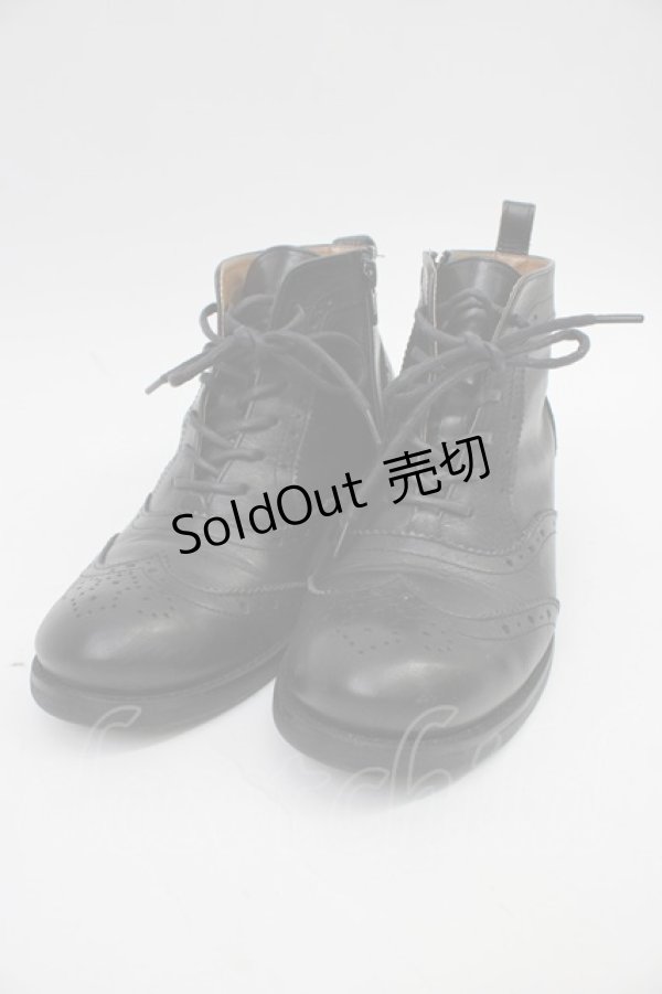 画像1: あしながおじさん / レースアップシューズ 23 ブラック T-26-02-23-025-PU-SH-SA-ZT (1)