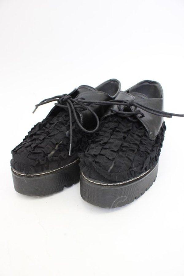 画像1: merry jenny / 甲フリルシューズ M ブラック T-26-02-23-027-LO-SH-SA-ZT (1)