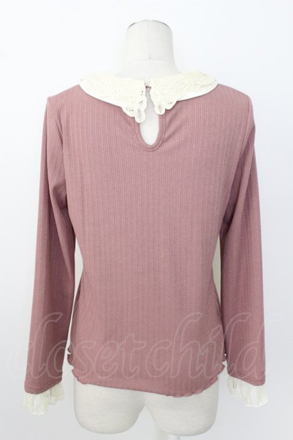 画像2: axes femme POETIQUE / レース襟カットプルオーバー M ピンク T-26-02-23-032-AX-TO-SA-ZT (2)