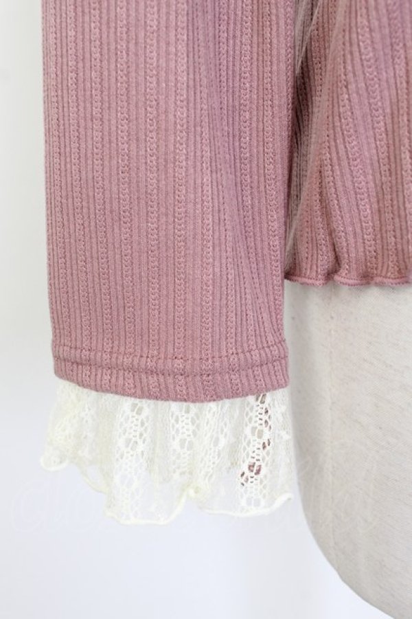 画像5: axes femme POETIQUE / レース襟カットプルオーバー M ピンク T-26-02-23-032-AX-TO-SA-ZT (5)