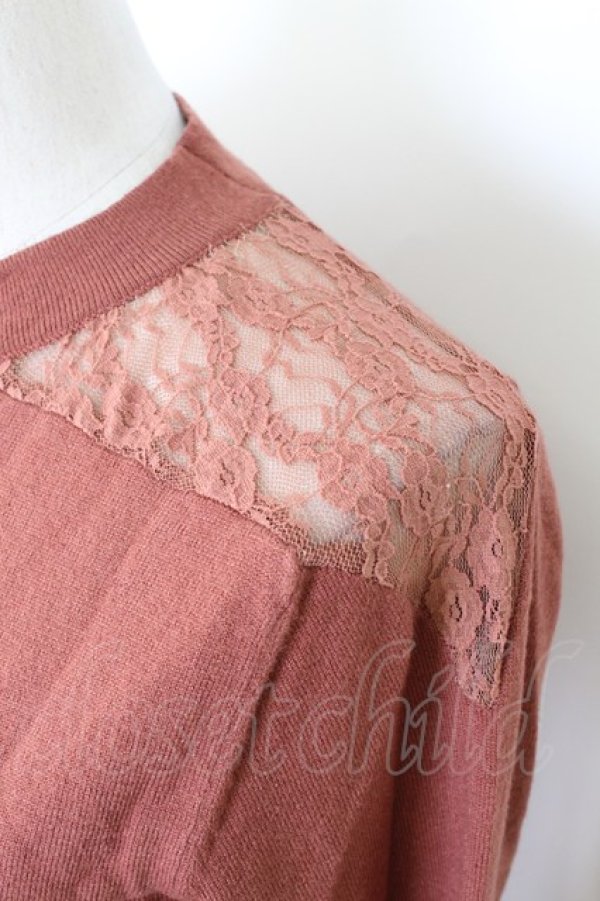 画像3: axes femme / 肩レースシンプルニットプルオーバー M ブラウン T-26-02-23-037-AX-TO-SA-ZT (3)