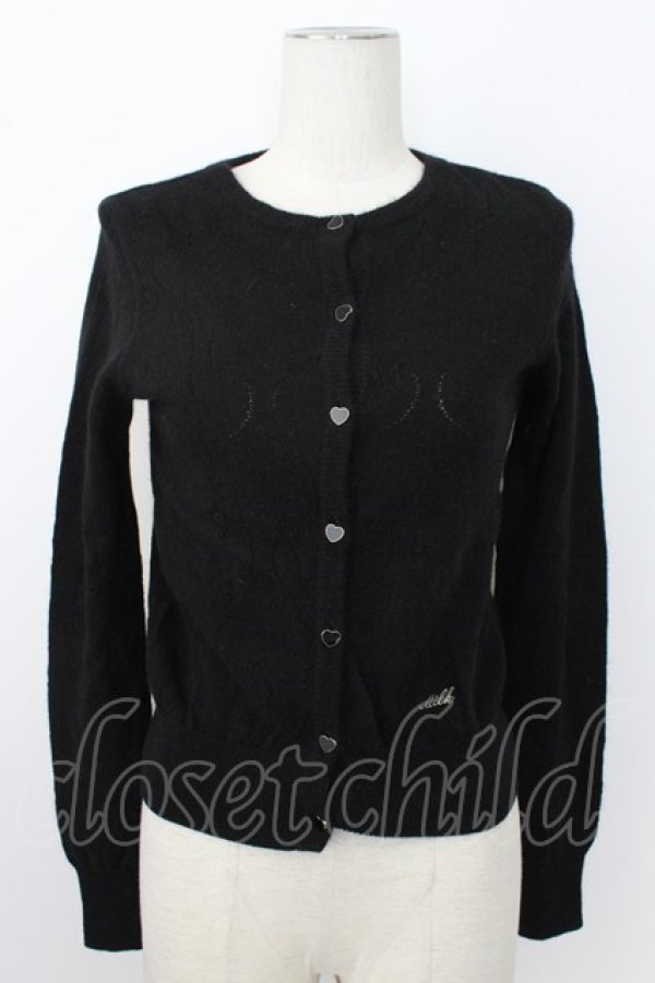 画像1: MILK / ハートボタンカーディガン  ブラック T-26-02-23-038-ML-TO-SA-ZT (1)