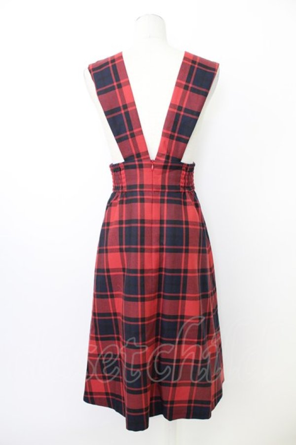 画像2: MILK / TOY CHECKジャンスカ  ネイビーＸレッド T-26-02-23-039-ML-OP-SA-ZT (2)