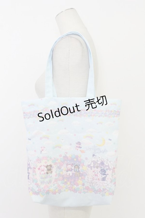画像1: BABY,THE STARS SHINE BRIGHT / くみゃちゃんのKira　Kira Sweets Halloween柄トートBag  サックス T-26-02-23-005-BA-BG-SA-ZTK038 (1)