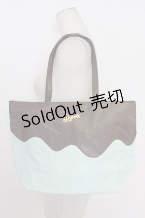 画像: Q-pot. / メルティトートバッグ  ミントＸブラウン T-26-02-23-006-QP-BG-SA-ZT