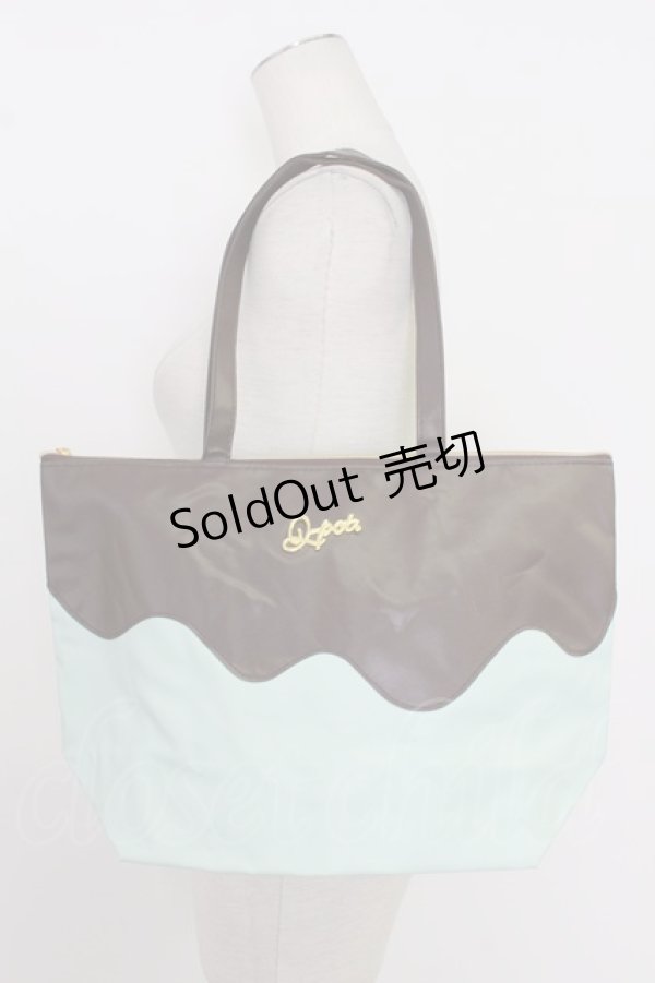 画像1: Q-pot. / メルティトートバッグ  ミントＸブラウン T-26-02-23-006-QP-BG-SA-ZT (1)