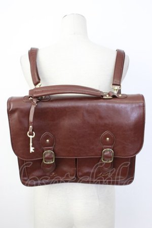 画像: F i.n.t / 2ポケットサッチェルバッグ  ブラウン T-26-02-23-017-CA-BG-SA-ZTK038