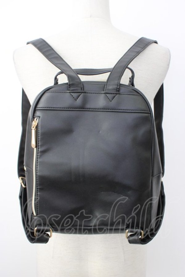 画像2: m petit by misako / リュック  黒Ｘゴールド T-26-02-23-018-LO-BG-SA-ZT (2)