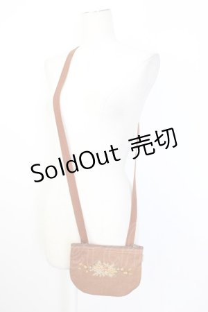 画像: KANEKO ISAO / 花刺繍ポシェット  ブラウン T-26-02-23-019-EL-BG-OW-ZTK038