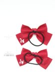 画像2: Shirley Temple / ST刺繍リボンヘアゴム  ボルドー T-26-02-24-005-ET-AC-SA-ZT (2)