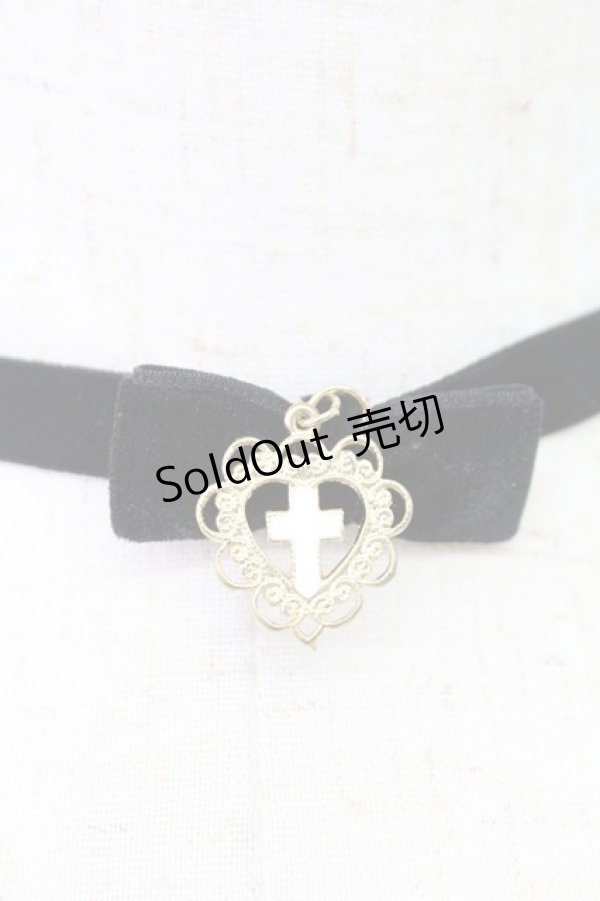 画像2: Amavel / クロスチョーカー  黒ＸGールドＸ白 T-26-02-24-035-CA-AC-SA-ZT (2)