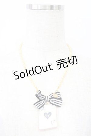 画像: Shirley Temple / トランプリボンパールネックレス  黒Ｘアイボリー T-26-02-24-038-ET-AC-SA-ZT